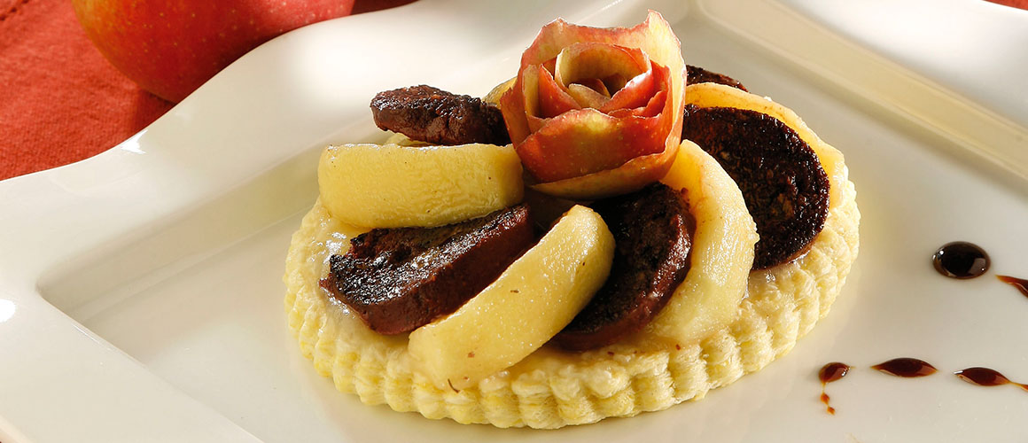 Tartelettes feuilletées de pommes et boudin noir Aubel®