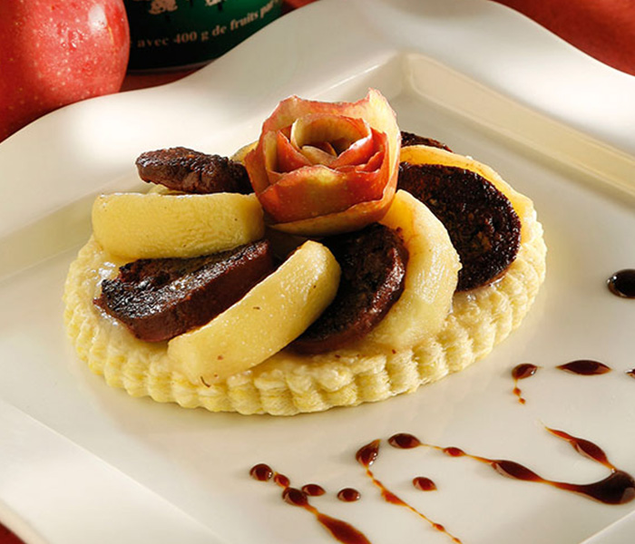 Tartelettes feuilletées de pommes et boudin noir Aubel®