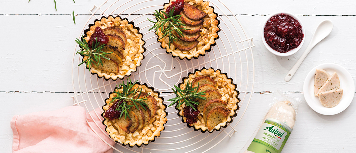 Feuilleté au boudin blanc Aubel® et aux pommes