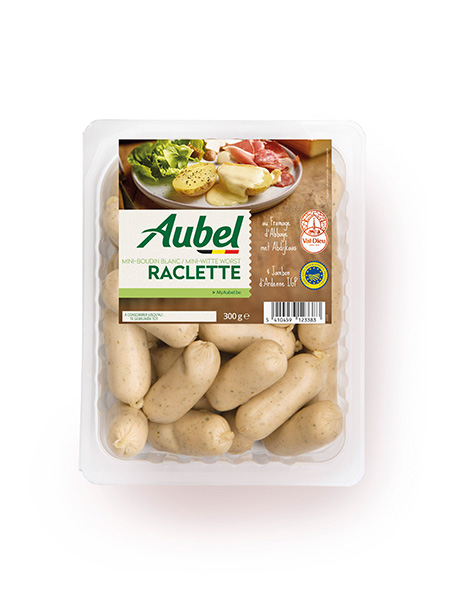Mini boudin blanc raclette