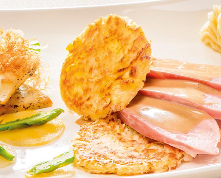 Galette de choucroute et mini jambonneau Aubel®