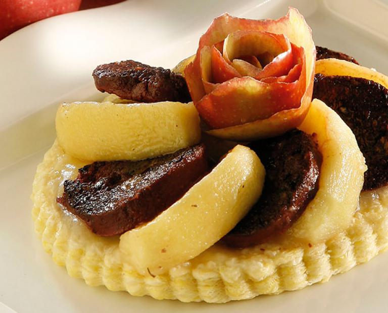 Tartelettes feuilletées de pommes et boudin noir Aubel®